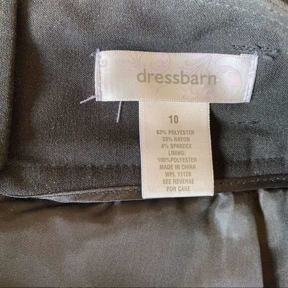 DressBarn Black Lined Pencil Skirt with Ruffle Hem, Belt Loops, & Button Details - Picture 8 of 10